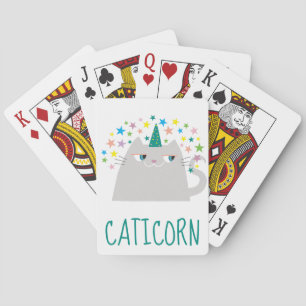 Jeu De Cartes Carton de Doodle de chatte drôle Unicorn