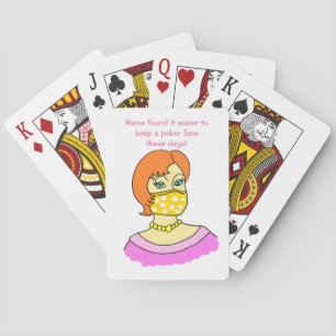 Jeu De Cartes Cartoon Femme Visage Masque Drôle