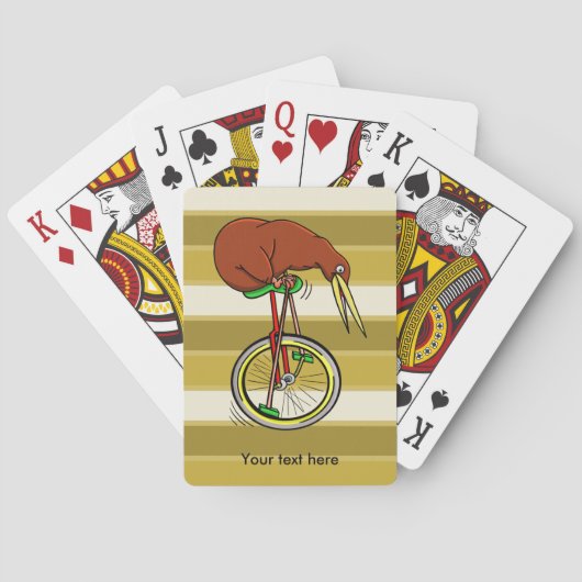 Jeu De Cartes Cartoon Kiwi Bird Unicyling (dos)