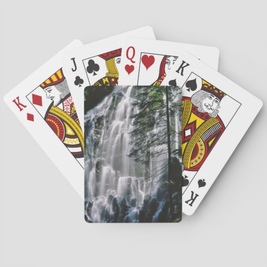Jeu De Cartes Cascade dans la forêt, Oregon (dos)