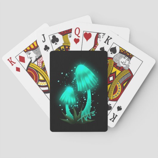 Jeu De Cartes Casquette de Pixie psychédélique de Cyan brillant (dos)