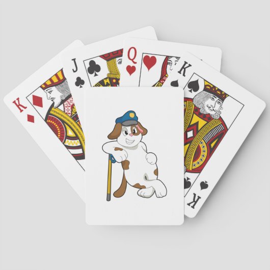 Jeu De Cartes Casquette de police de chien (dos)