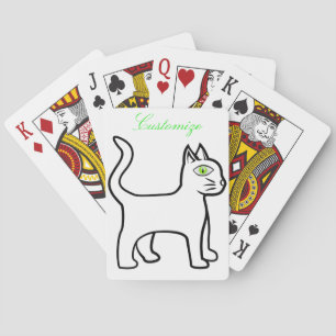 Jeu De Cartes Cat à oeil vert minimaliste Thunder_Cove