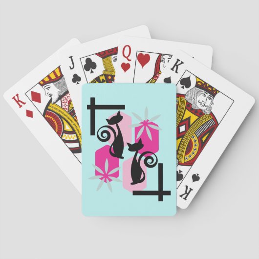 Jeu De Cartes Cat atomique moderne du milieu du siècle (dos)