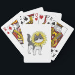 Jeu De Cartes Cat with sunflower<br><div class="desc">Ce design est le cadeau idéal pour un anniversaire,  Noël et d'autres célébrations. Il convient aux femmes,  aux hommes et aux enfants.</div>