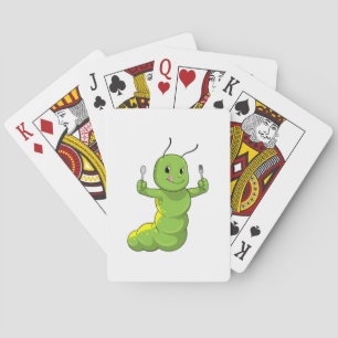 Jeu De Cartes Caterpillar avec cuillère et fourche