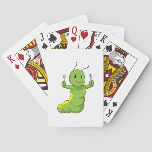 Jeu De Cartes Caterpillar avec cuillère et fourche (dos)