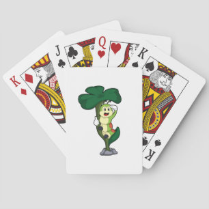 Jeu De Cartes Caterpillar avec feuille