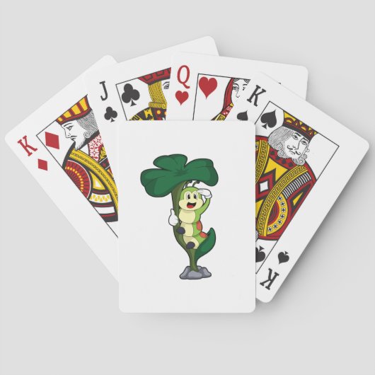 Jeu De Cartes Caterpillar avec feuille (dos)