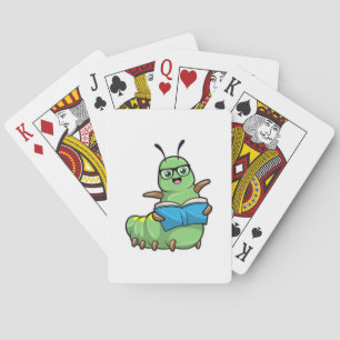Jeu De Cartes Caterpillar Nerd avec livre et lunettes