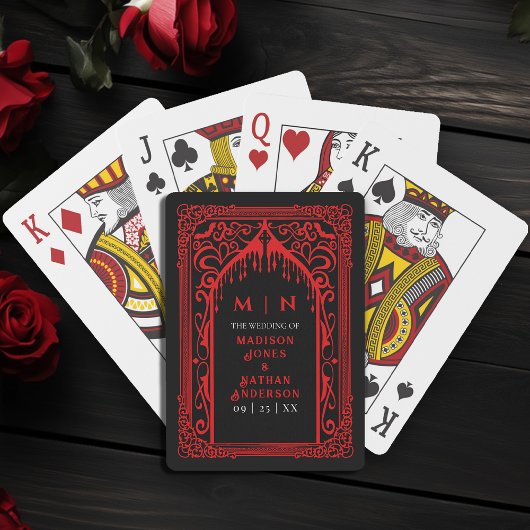 Jeu De Cartes Cathédrale gothique rouge Vampire Mariage Faveur