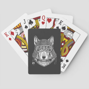Jeu De Cartes Cavalier de moto de chien de loup