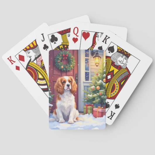 Jeu De Cartes Cavalier King Charles Spaniel Noël enneigé (dos)