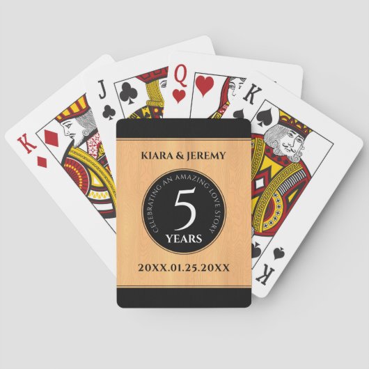 Jeu De Cartes Célébration élégante du 5ème anniversaire de maria (dos)