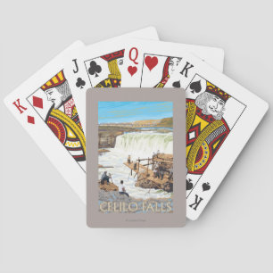 Jeu De Cartes Celilo tombe affiche de Vintage voyage de pêche