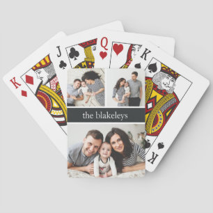 Jeu De Cartes Cendrée Nom de famille personnalisé Collage phot