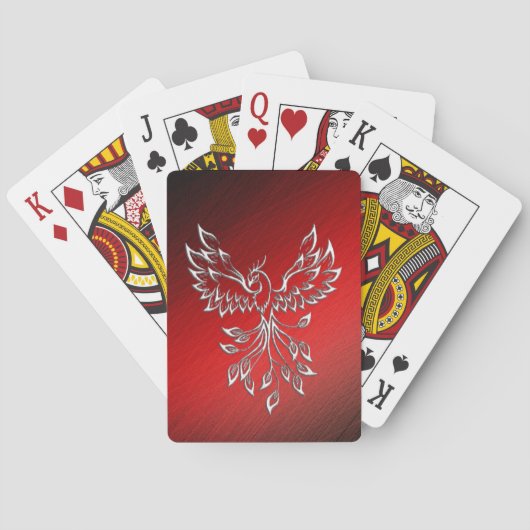 Jeu De Cartes Cendres noires rouges et Phoenix (dos)