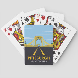 Jeu De Cartes Centre-ville de Pittsburgh, Vintage voyage de PA B