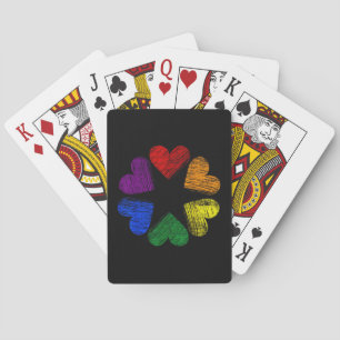 Jeu De Cartes Cercle arc-en-ciel de l'amour des cœurs Fierté gay