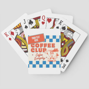 Jeu De Cartes Cercle de café Texte personnalisé Rétro Diner