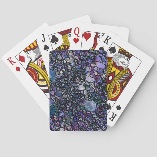 Jeu De Cartes Cercles abstraits dessinés à la main, Bleu, Violet (dos)