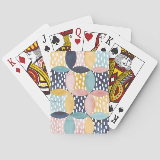 Jeu De Cartes Cercles géométriques d'aquarelle (dos)