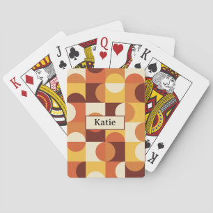 Jeu De Cartes Cercles moitié milieu du siècle jaune orange Nom