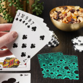 Jeu De Cartes Cercles noirs sur fond turquoise (In Situ)