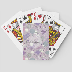 Jeu De Cartes Cercles violets Abstraits avec accents de bandes d