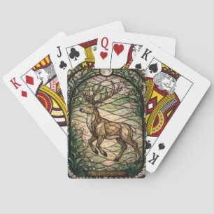 Jeu De Cartes Cerf Aube Bois Vitrail Illumina