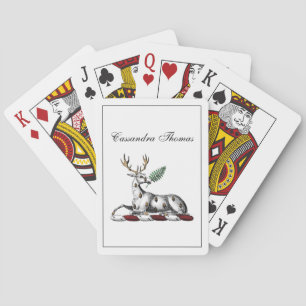 Jeu De Cartes Cerf avec fougère emblème de crête héraldique