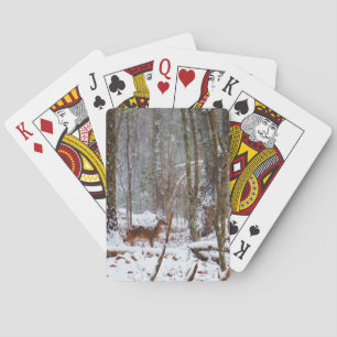 Jeu De Cartes Cerf dans la chute de neige