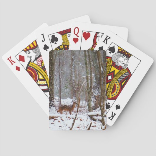 Jeu De Cartes Cerf dans la chute de neige (dos)