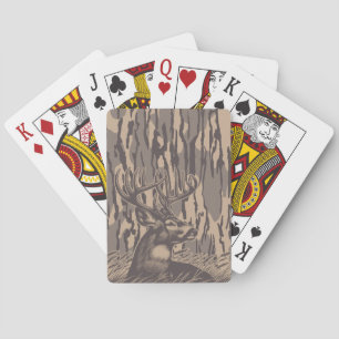 Jeu De Cartes Cerf de Virginie Camouflage de Fond de Vallée pour