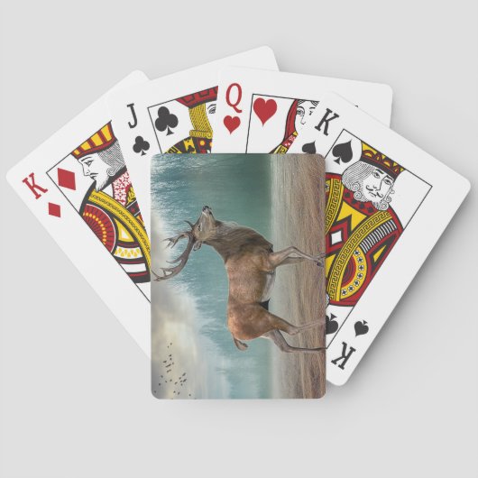 Jeu De Cartes Cerf Lone Dans La Forêt Misty (dos)