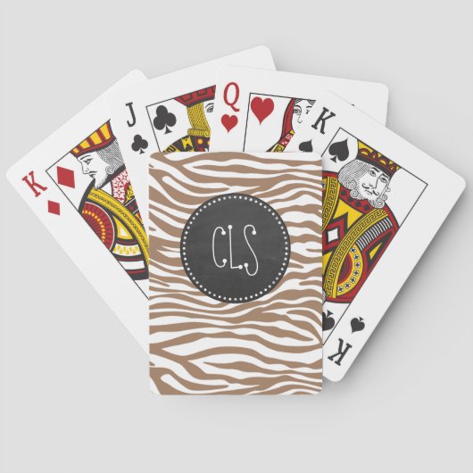 Jeu De Cartes Chamoisee Zebra Poster de animal; tableau de bord (dos)