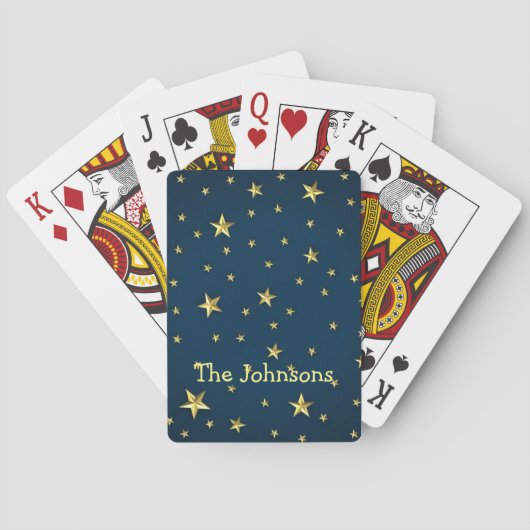 Jeu De Cartes Champ d'étoiles sur Deep Midnight Blue Sky (dos)
