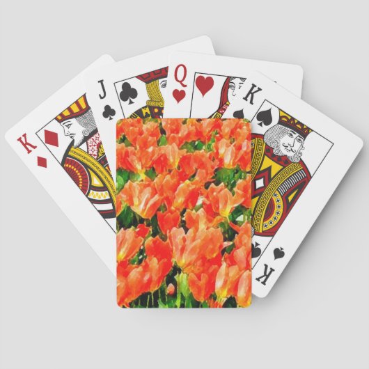 Jeu De Cartes Champ orange de tulipes (dos)