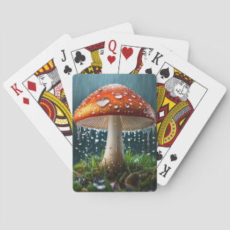 Jeu De Cartes Champignon Solitaire sous une Pluie Battante