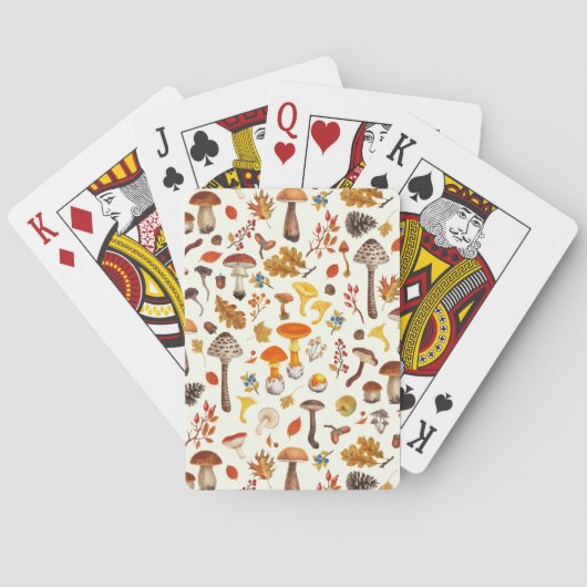 Jeu De Cartes Champignons sauvages sur blanc (dos)