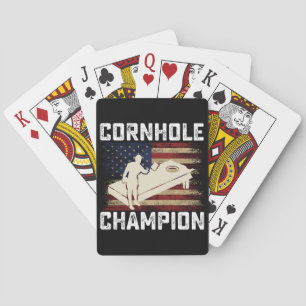 Jeu De Cartes Champion de Cornhole Drapeau Américain USA 4 Juill