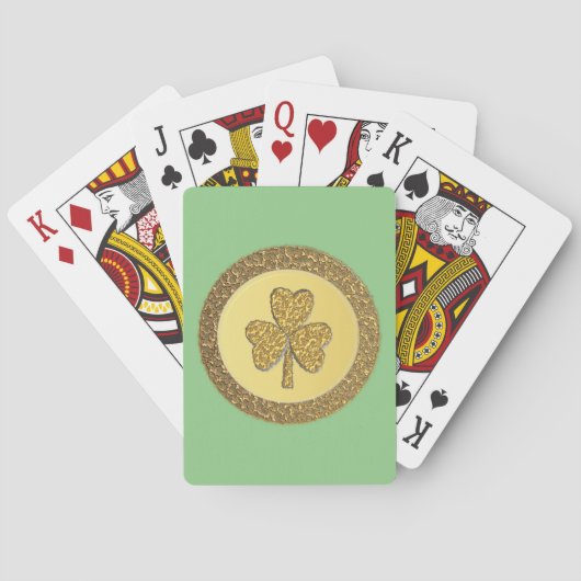 Jeu De Cartes Chance d'or Shamrock irlandais (dos)