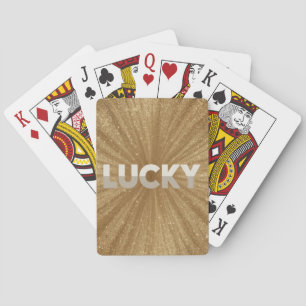 Jeu de Cartes Chanceux Pailleté Or Étincelant