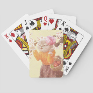Jeu De Cartes Chanter Chat avec panier à fleurs