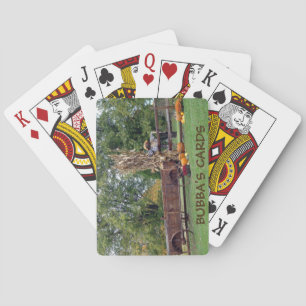 Jeu De Cartes Chariot d'autrefois de ferme de scène de chute,