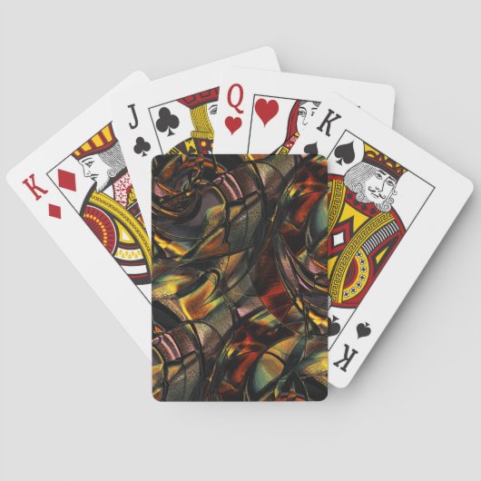 Jeu De Cartes Charmante texture grainée, gaufrée vert doré (dos)