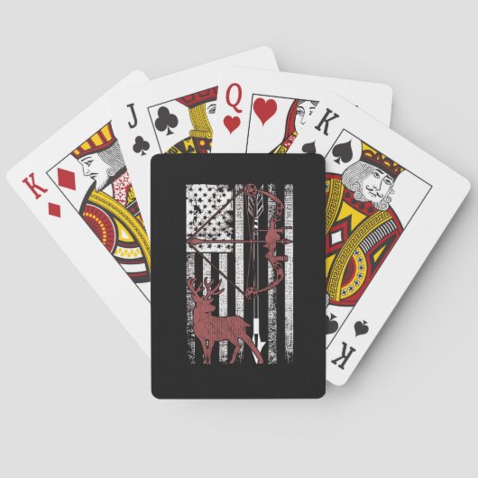 Jeu De Cartes Chasse avec Drapeau Américain Chasse à la Bow (dos)