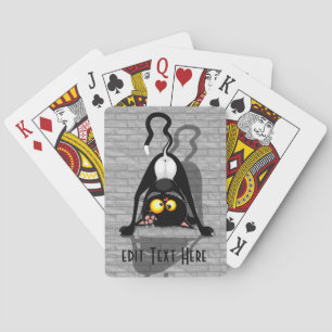 Jeu De Cartes Chat à l'envers Personnage de dessin animé drôle