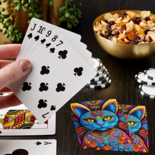 Jeu De Cartes Chat Abstrait aux yeux jaunes