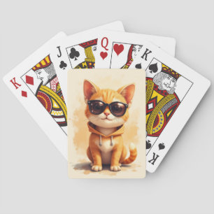 Jeu De Cartes Chat Abyssin mignon Kawaii